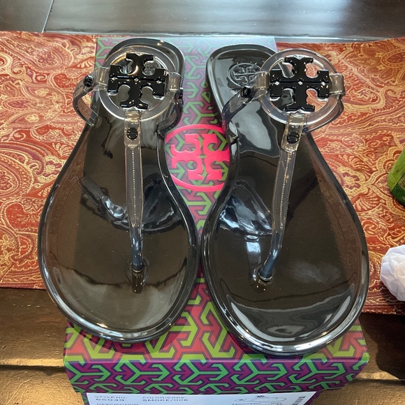 Tory Burch Mini Miller smokeThong Sandals size 5 BNIB htf color